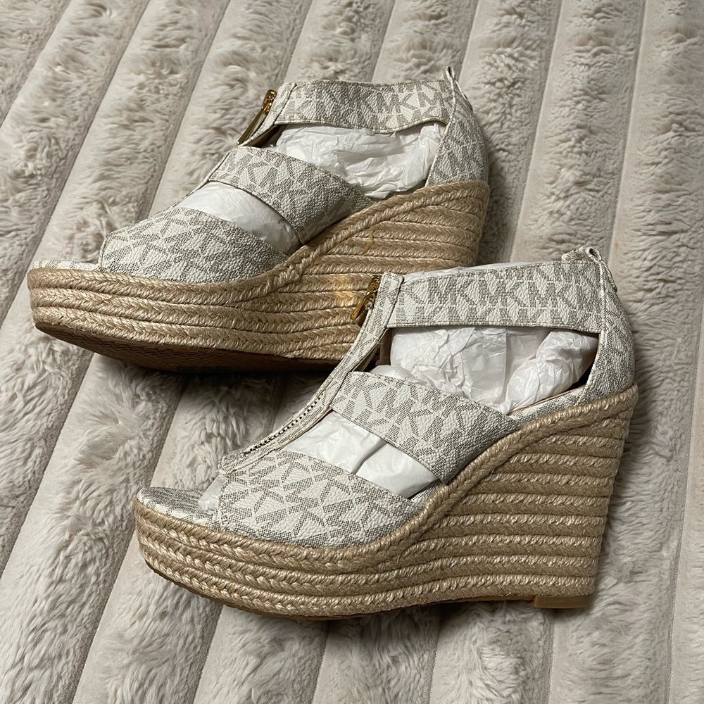Womens Michael Michael Kors Damita Espadrille Wedge Sandals - Picture 5 of 8